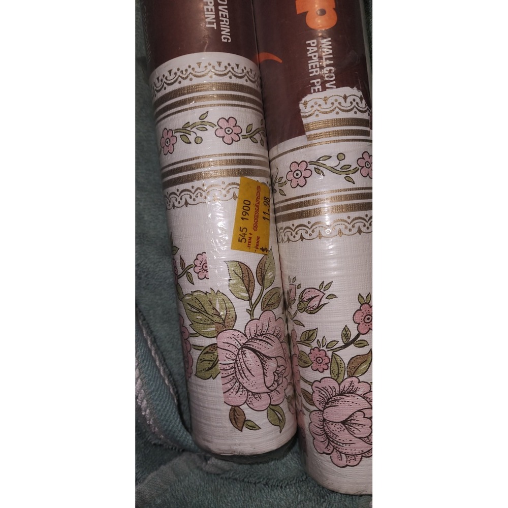 Vintage Imperial Wallcoverings Cabbage Flowers Vinyl Wallpaper 2 Roll Cottagecor